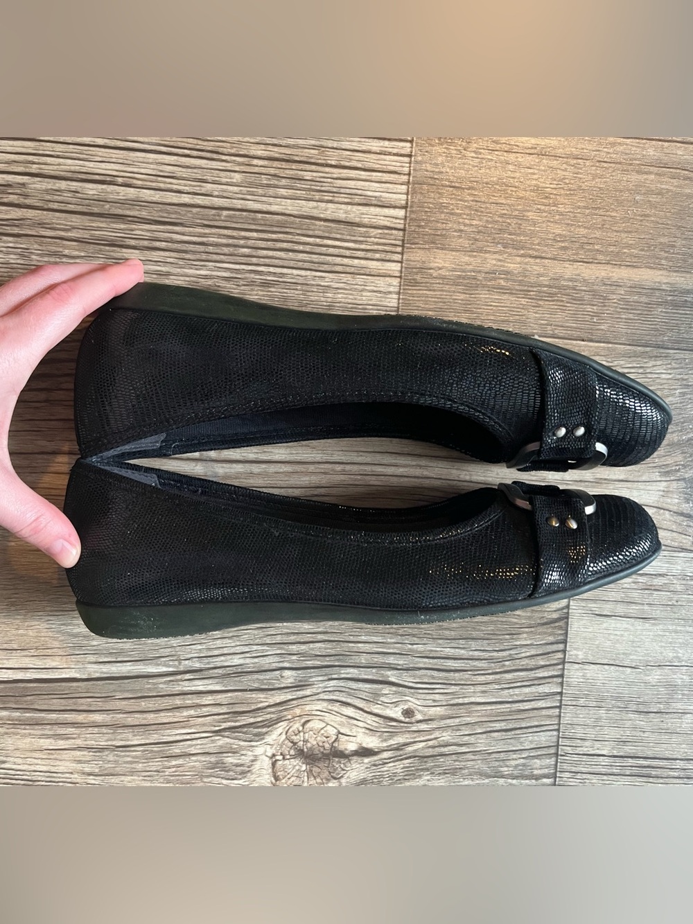 NIB NWT Trotters Sizzle in Black Patent Suede - size 7.5 NARROW - Picture 8 of 9